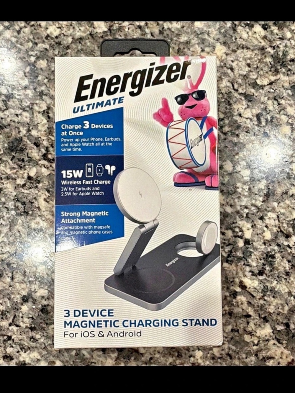 Energizer 3 Device Magnetic Charging Stand NWT